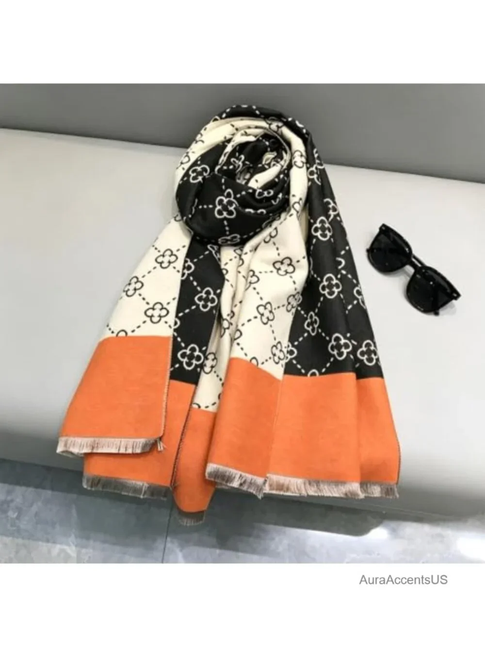Women's Soft Shawl Wrap Winter Blanket Long Scarf Geometric Pattern